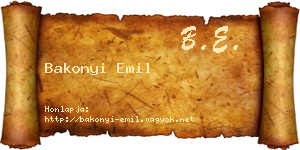 Bakonyi Emil névjegykártya