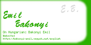 emil bakonyi business card